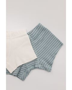luniloun boxershorts boys stripes silver blue/ off white 2 pack
