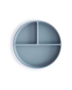 Mushie vakuumski tanjur s pregradama – Powder Blue
