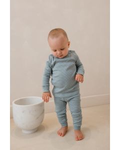 lunilou pyjama unisex stripes silver blue/iced latte