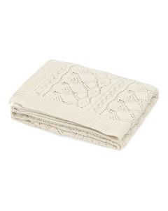 Cam Cam® Pointelle Baby Knit Throw - GOTS - Off White