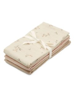 Cam Cam® Muslin Cloth, 3-pack - GOTS Mix Ashley, Coral, Latte