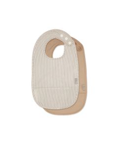 Cam Cam®  Bib w/ pocket, 2-pack - Classic Stripes Camel