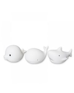 Rabbit & Friends Set 3 silikonske lampe Mini - Morski pas, delfin i kit