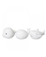 Rabbit & Friends Set 3 silikonske lampe Mini - Morski pas, delfin i kit