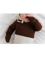 lunilou newborn bodysuit l/s chocolate fondant